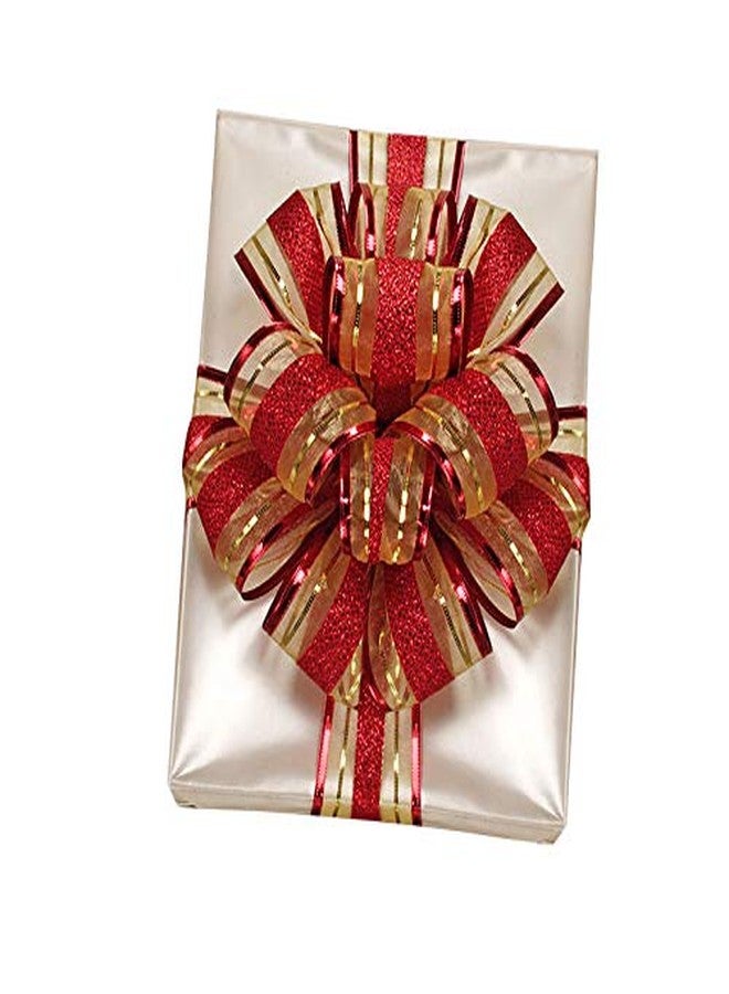 GiftWrap Etc. Red Gold Striped Wired Ribbon - 2 1/2" x 10 Yards, Valentine's Day, V-Day, Gift Wrapping, Wreath Decoration, Garland, Tree Topper Bow, Wedding, Reception, Anniversary, Fall, Christmas - Image 2